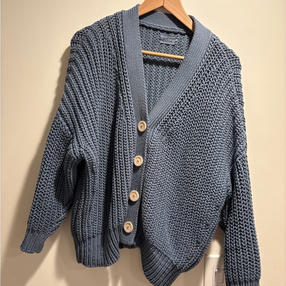Babaa Cotton Cardigan No 18 in Midnight Ocean